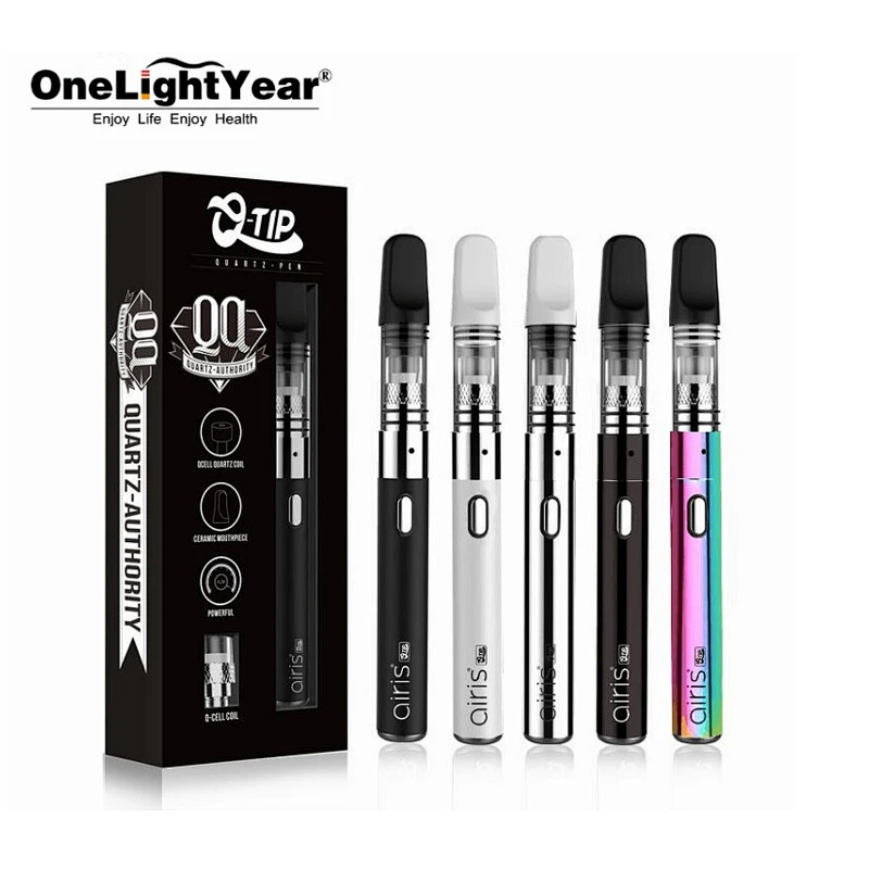 wholesale black white sliver gray rainbow colors wax vape pen airis qtip 510 thread usb charger for come from one light year com