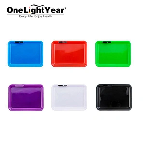 Hot Sale 285*215*4.0mm Custom Logo Plastic Rolling Tray Mini Led Glow in the Dark LED Tray