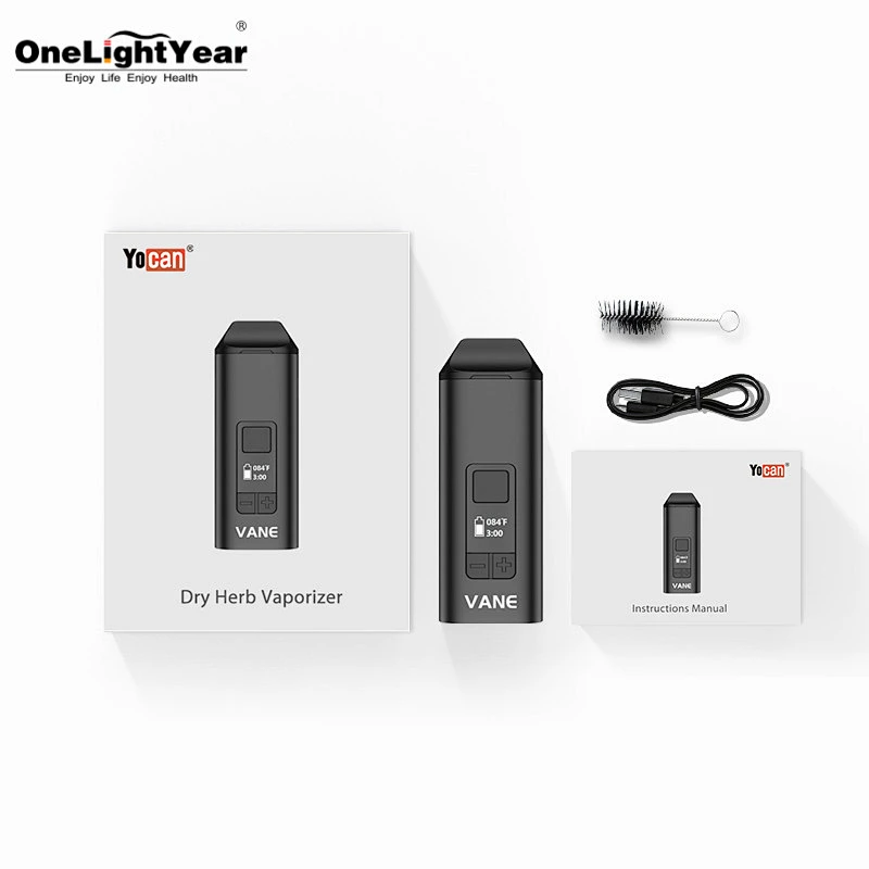 Wholesale price dry herb OLED display Yocan Vane/HIT with 1100mah dry herb vape pen from one light year