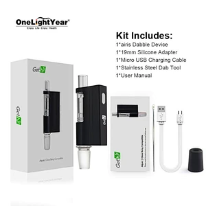 Wax vaporizer start kit Airistech Gethi Aqua concentrate pen with Quartz coil heating technology from one light year