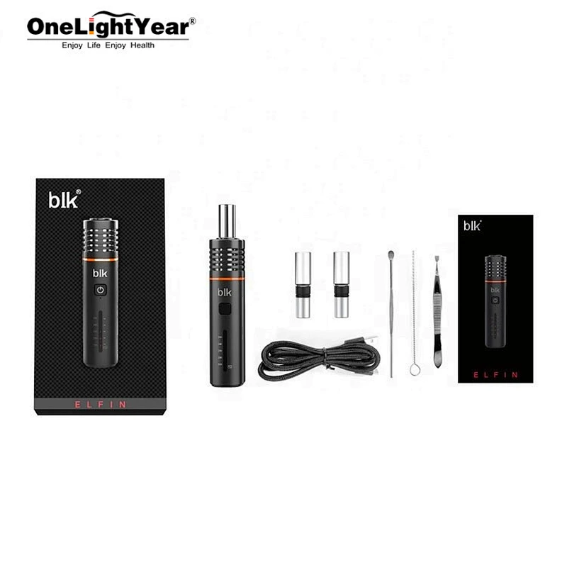DHL shipping dry herb vaporizer BLK Elfin/BLK Kiss/BLK Rotary dry herb pen start kit come from one light year