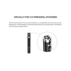 CBD twisted VV battery Yocan B Smart 510 battery variable voltage quality assurance