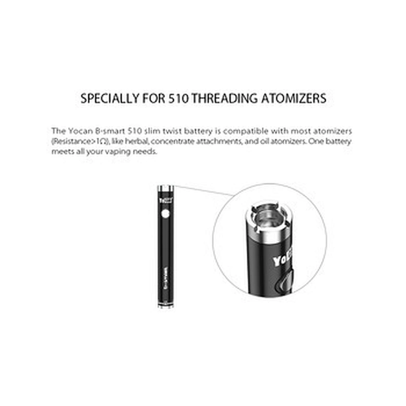 CBD twisted VV battery Yocan B Smart 510 battery variable voltage quality assurance