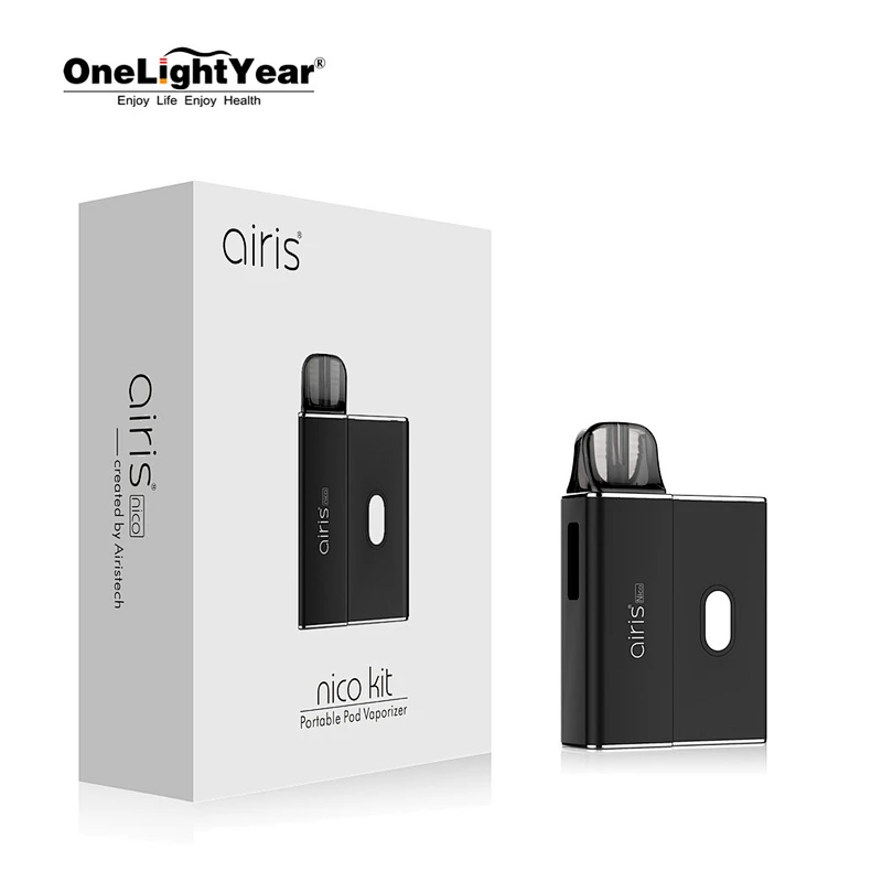 Original authentic Nico 2 in 1 Refillable pod system vapor device start kit with 450mAh adjustable voltage CBD battery