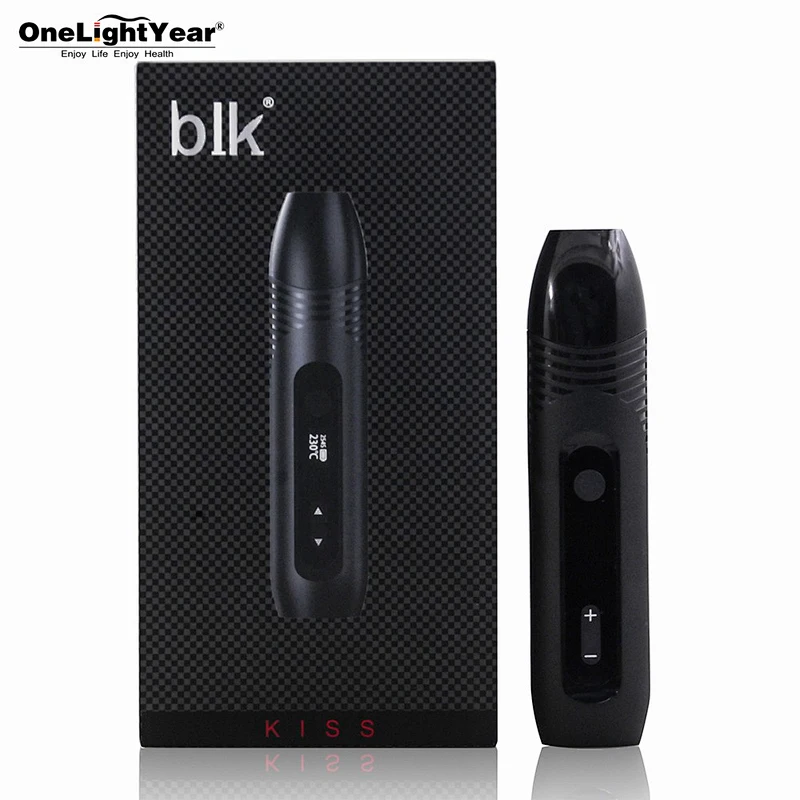 Hot selling high quality dry herb vaporizer BLK Kiss with 1600mah battery come from one light year