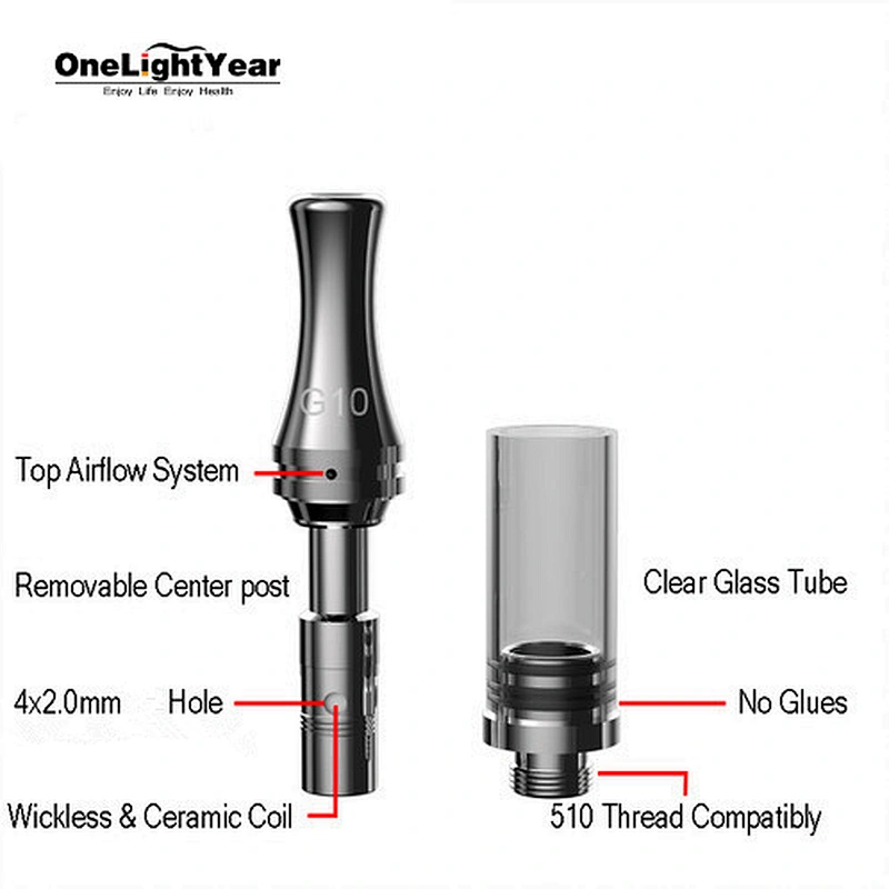 Factory direct price sell vape Cartridge G10 Atomizer 510 magnetic cbd vape cartridge custom packaging