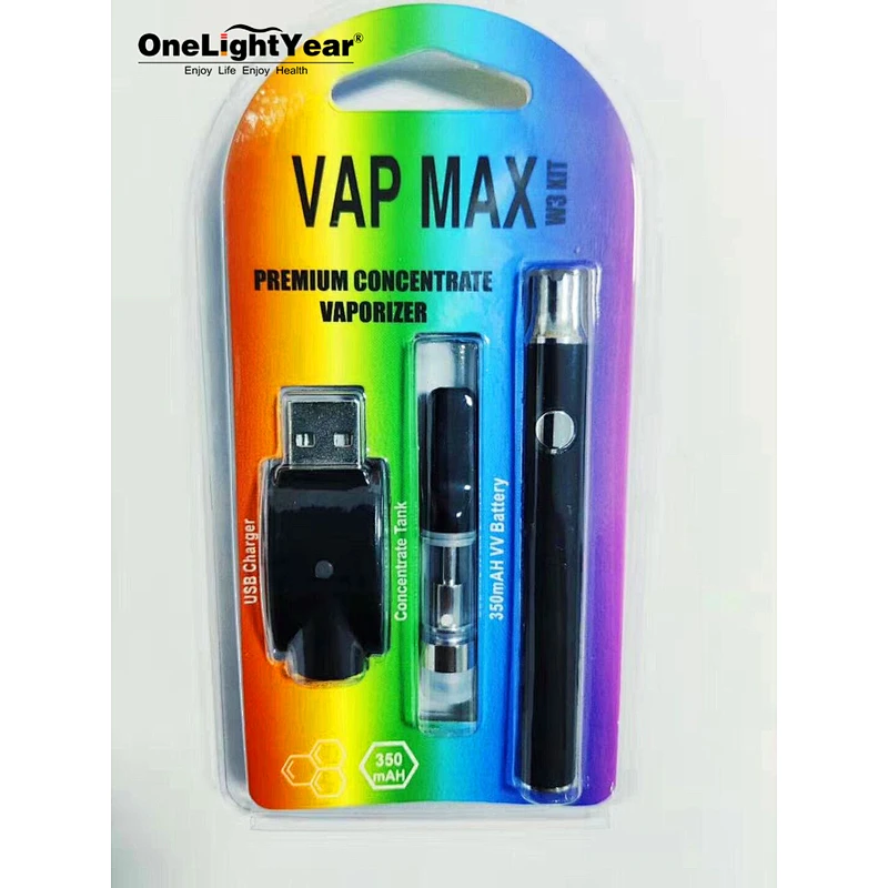 2020 one light year The latest CBD vape pen kit Vap Max W3 vaporizer start kit with 510 thread CBD vape battery and match any CB