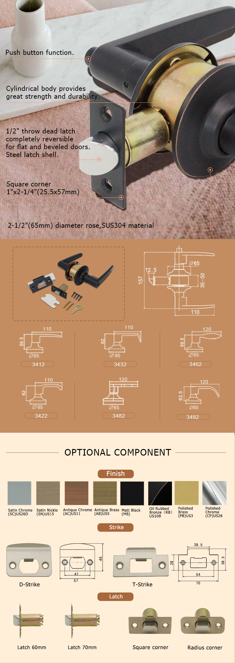 Cylindrical Lever Lock