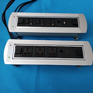 Built in desk Motorized rotary flip up Power Date Center Connection Socket Box with Outlet Network  for Conference table