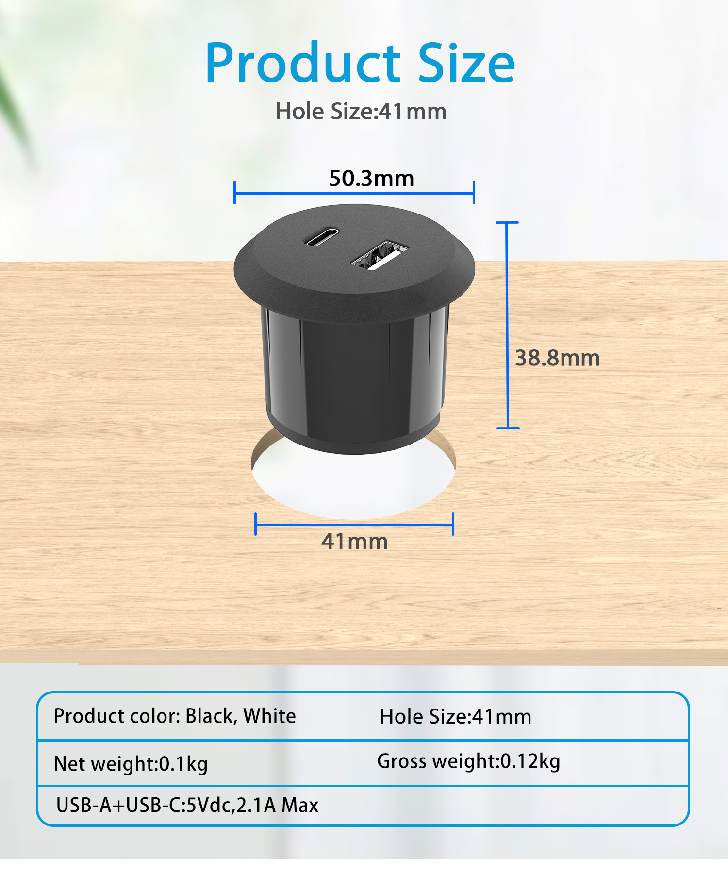 Desk Power Grommet Socket