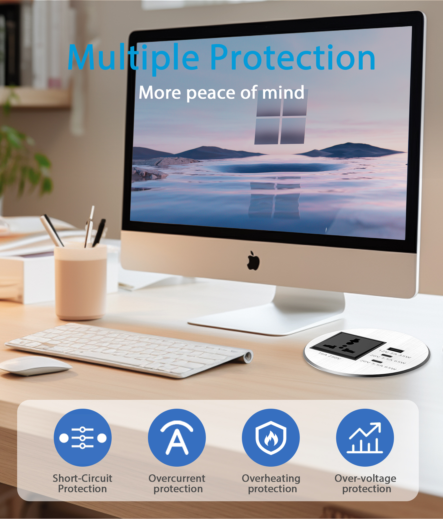 Multi-plug Desktop Socket
