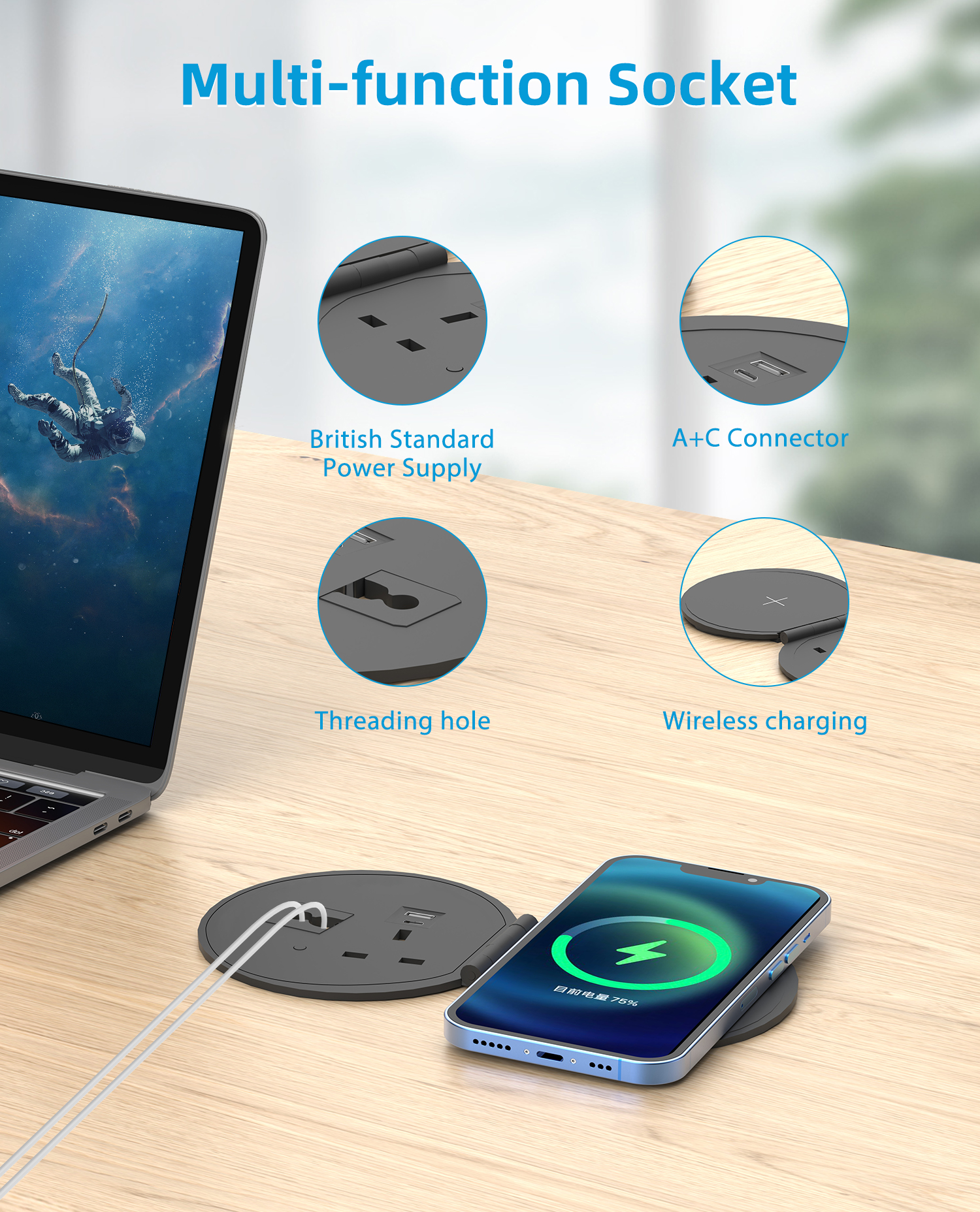 Desk Power Grommet