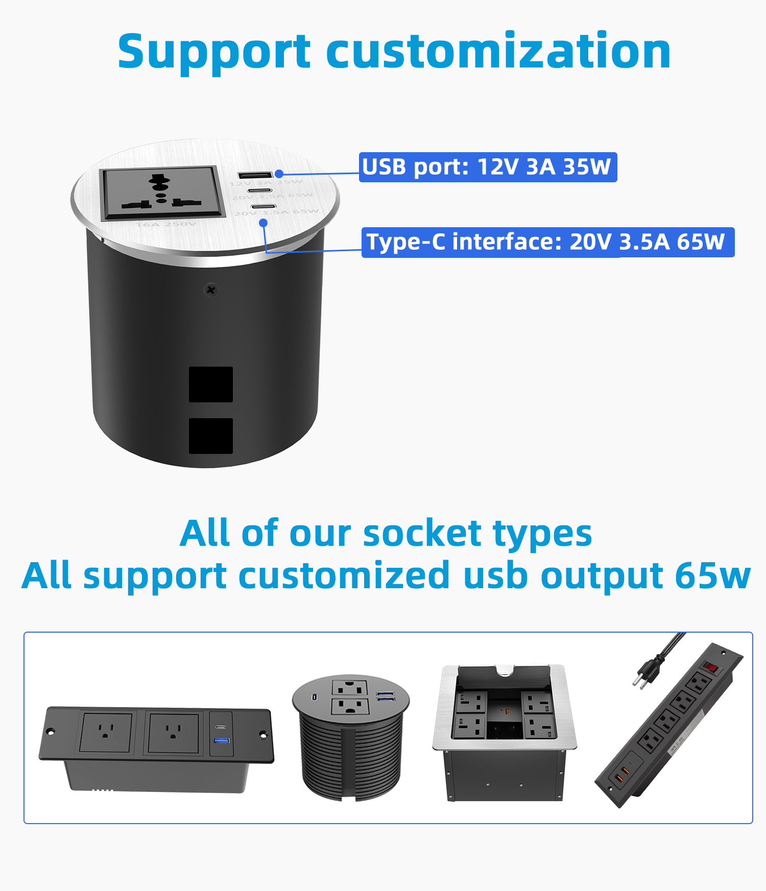 Multi-plug Desktop Socket