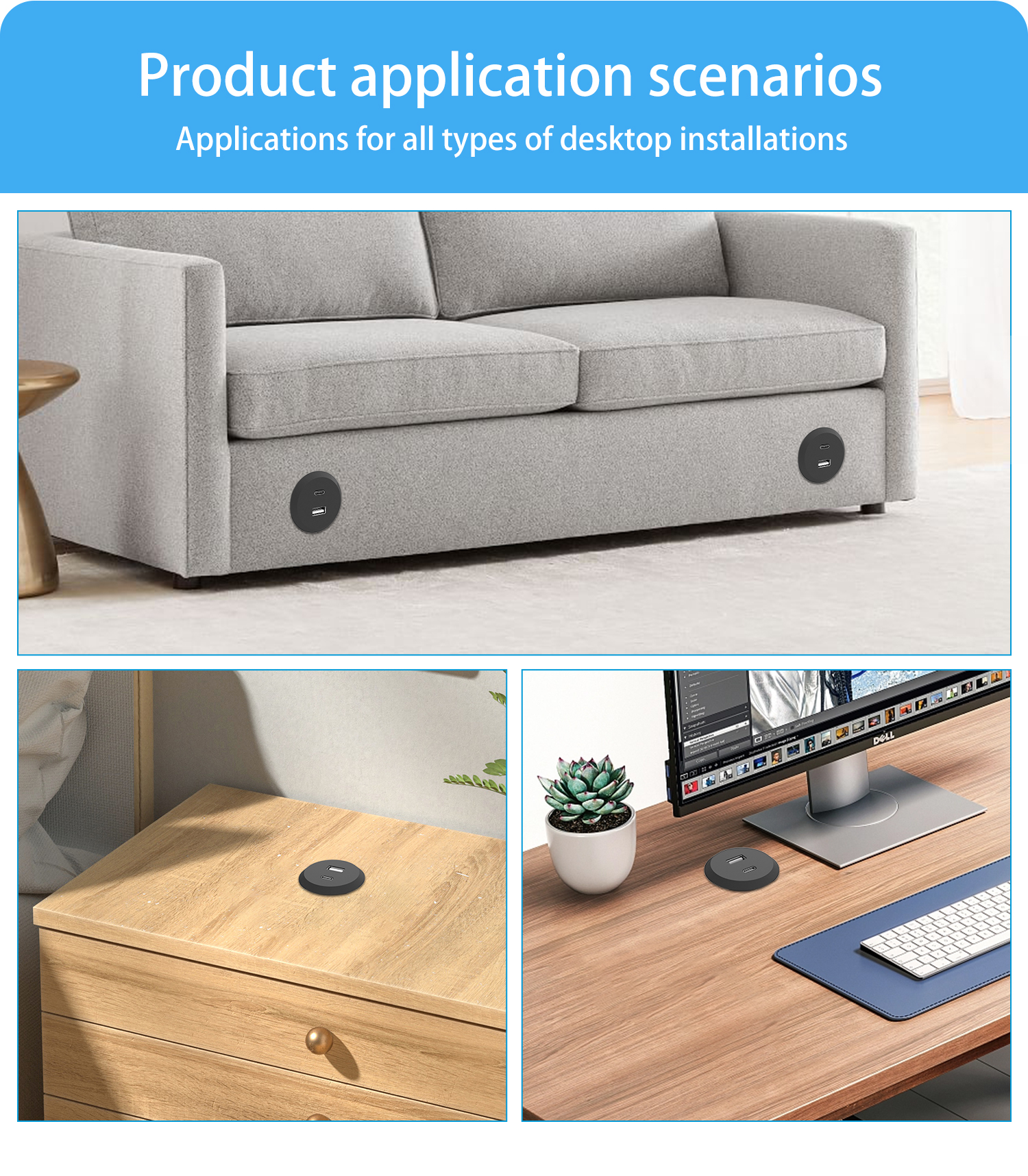 Desk Power Grommet Socket