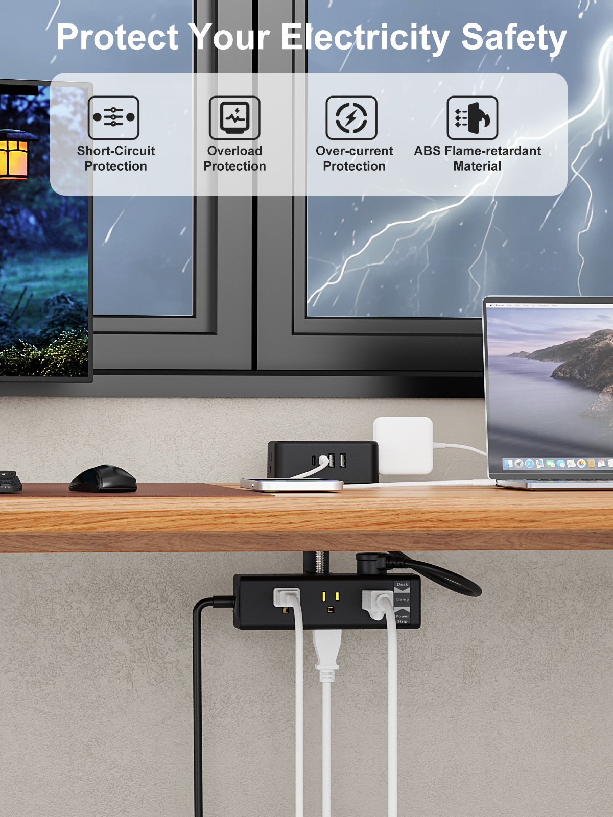 desk clamp power strip​
