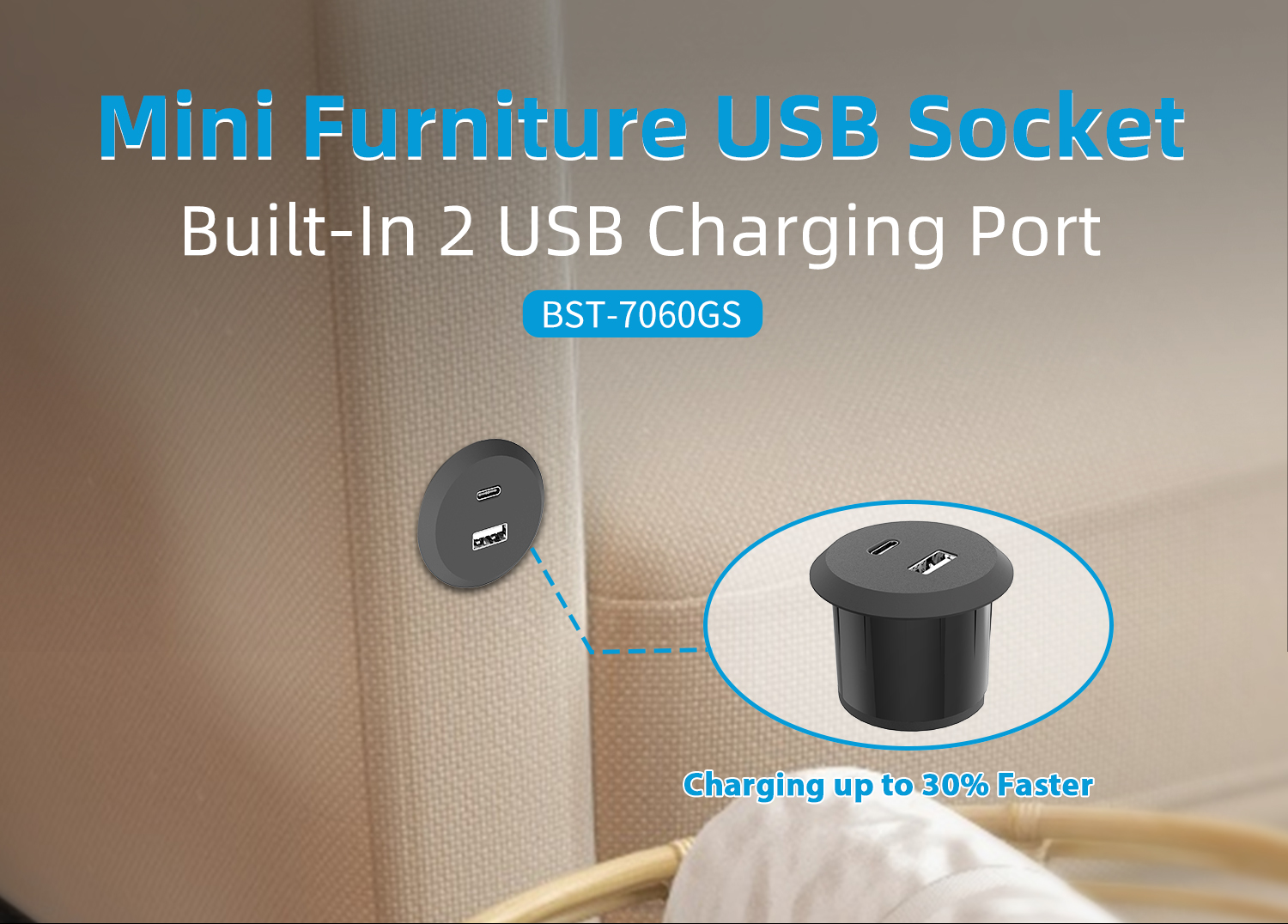 Desk Power Grommet Socket