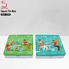 Custom Printing Embossed Metal Tin Box with Hinge Hinged Lid Metal Tin case for Candy Mint Cookie Square Tin Cans