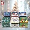 Custom Christmas Tins Christmas Packaging Square Metal Cans Christmas Gift Boxes Candy Boxes