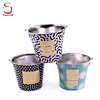 Factory Wholesale Custom Tinplate Metal Tin High Quality Round Tin Pail Metal Tin Ice Bucket With Handle