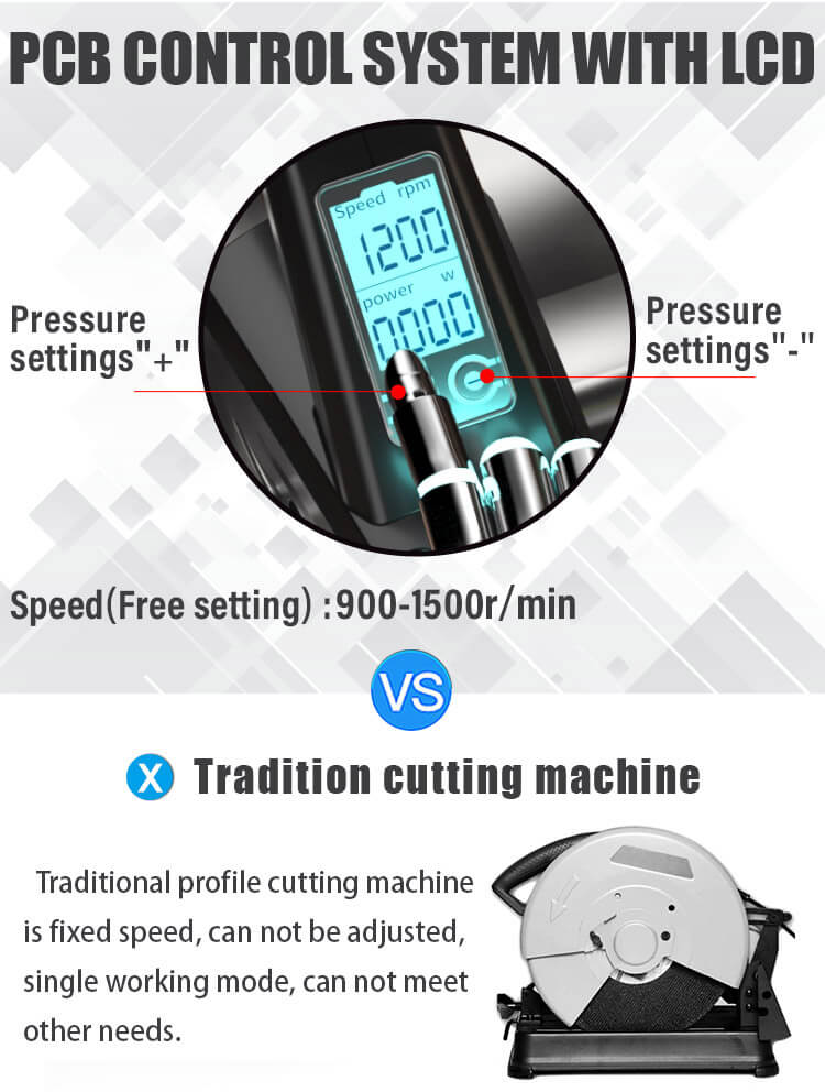 Compared with traditional cutting machine,our frequency heavy metal cutting saw can make motor RPM adjustable based with customers' requirements