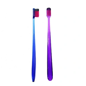 Clear PETG handle home use toothbrush with soft bristles