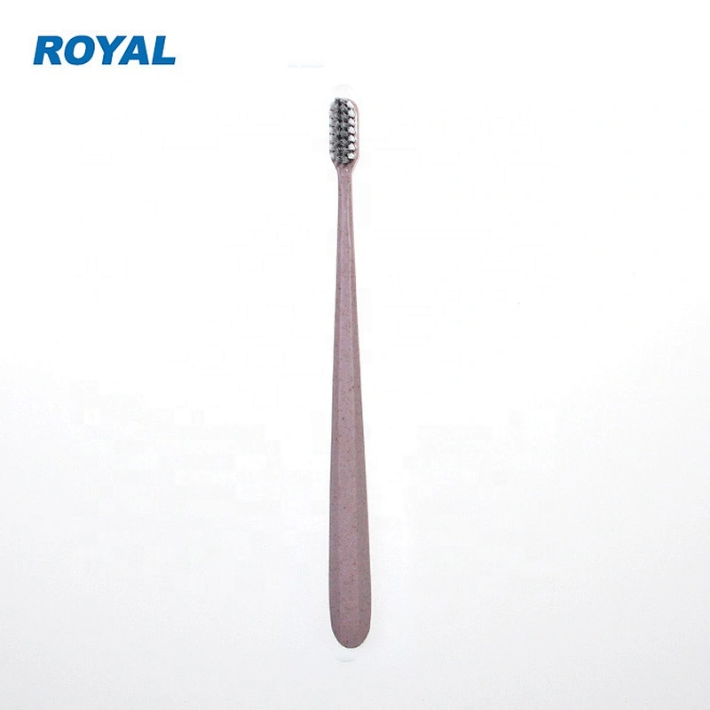 soft tapered bristle toothbrush with wheat straw handle