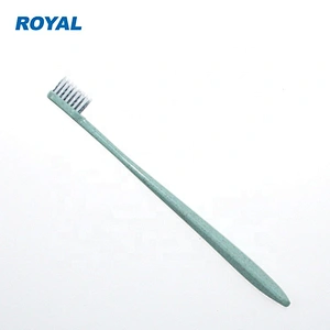 soft tapered bristle toothbrush with wheat straw handle
