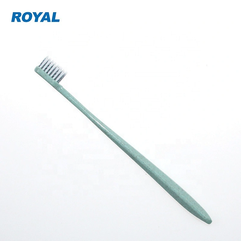 soft tapered bristle toothbrush with wheat straw handle