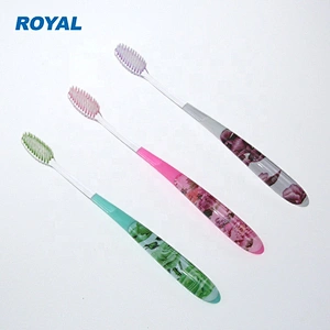 PETG transparent handle toothbrush with oem printing