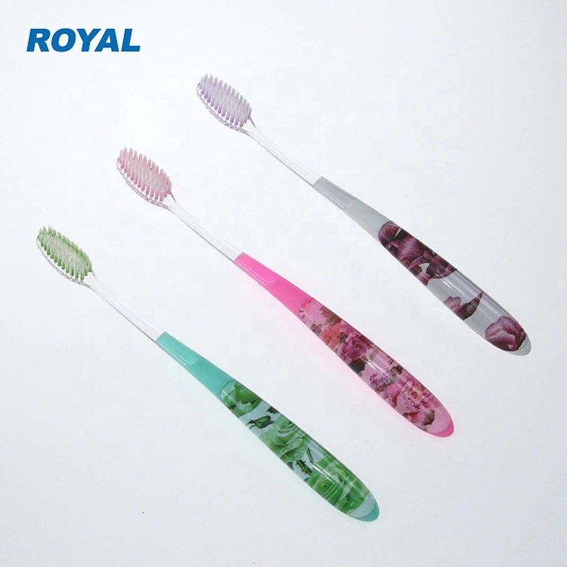PETG transparent handle toothbrush with oem printing