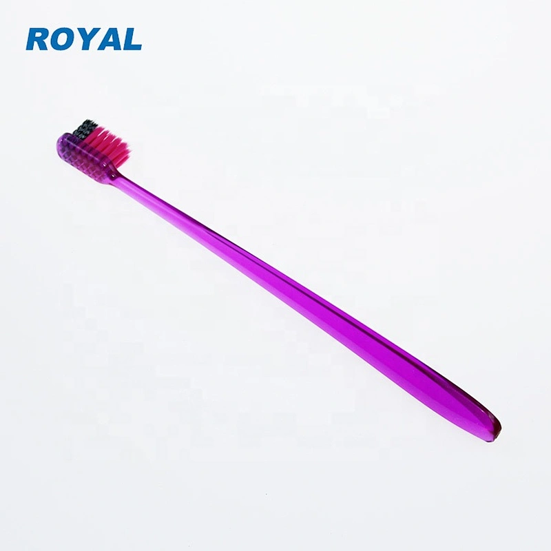 Clear PETG handle home use toothbrush with soft bristles