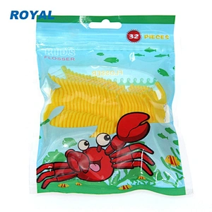 Kid animal design daily flossers disposable dental floss picks