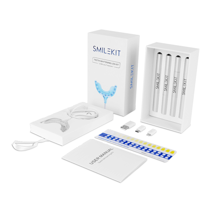 hot sale CE approved teeth bleaching system teeth whitening home kits led light kit private logo