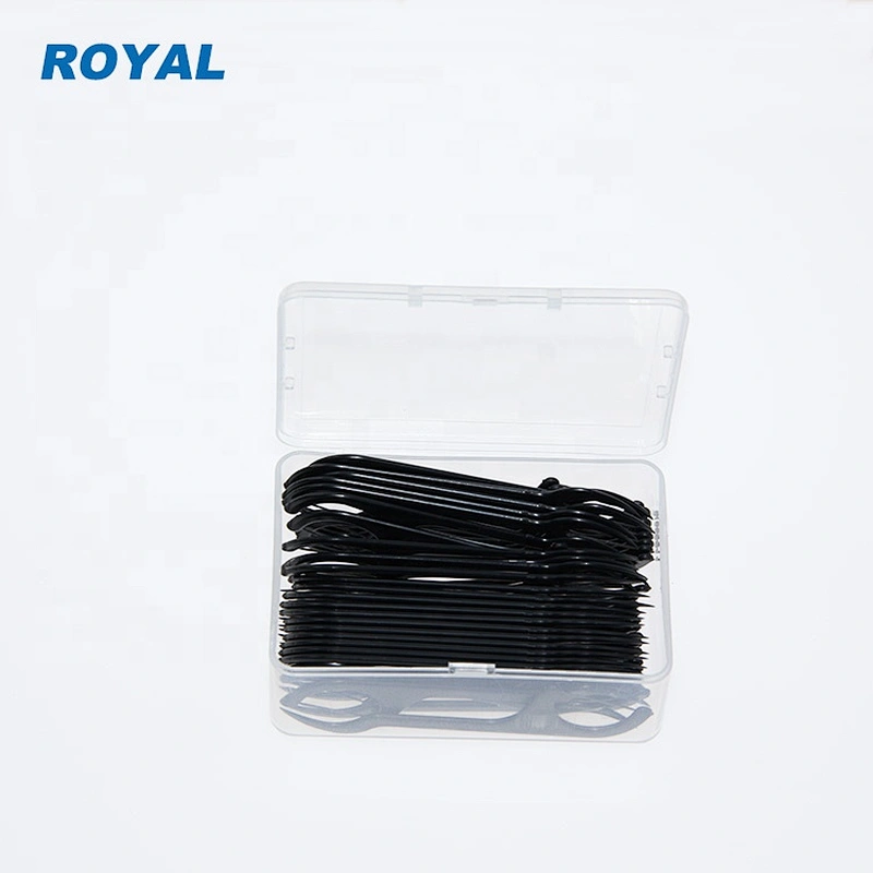 charcoal floss picks in dental floss box