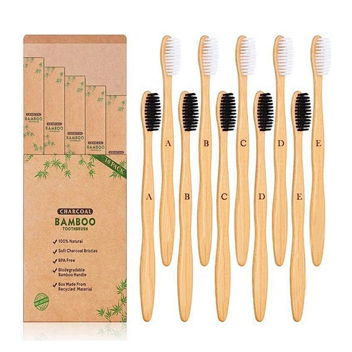 soft bristle bamboo toothbrush with customized logo