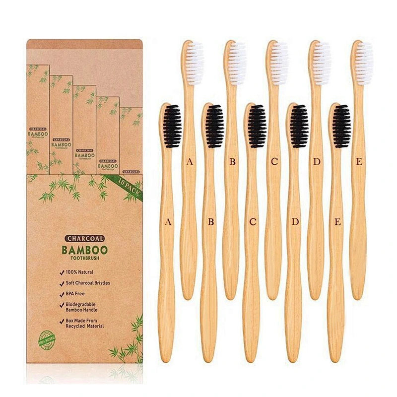 soft bristle bamboo toothbrush with customized logo