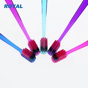 Clear PETG handle home use toothbrush with soft bristles