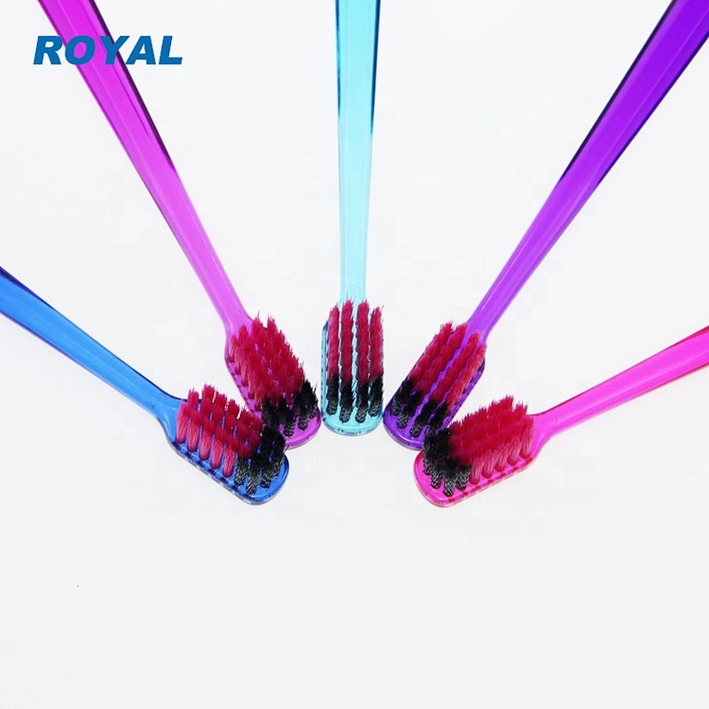Clear PETG handle home use toothbrush with soft bristles