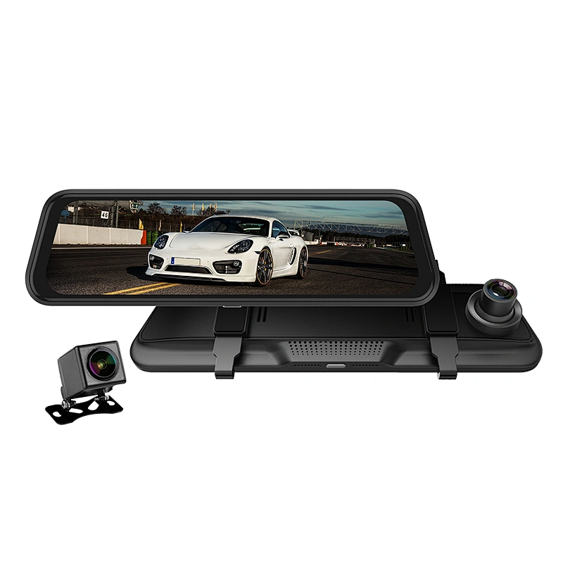 4.3 inch 1080p full HD sensor rear view dual lens dash camera for cars