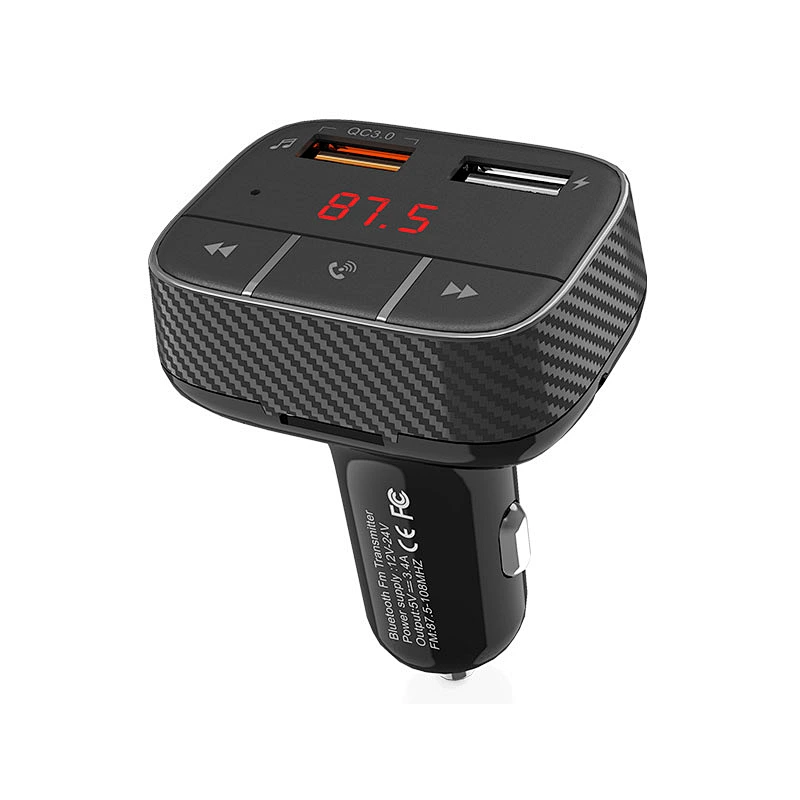2019 new arrival car fm transmitter with bluetooth car mp3 music player support AUX IN function