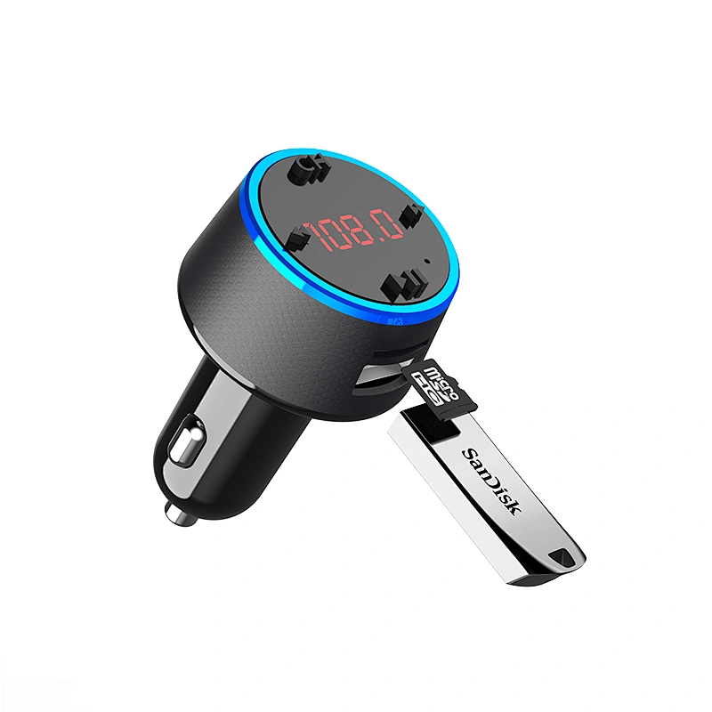 Latest FM transmitter radio adapter car kit support U disk & TF Card Lossless Music Player