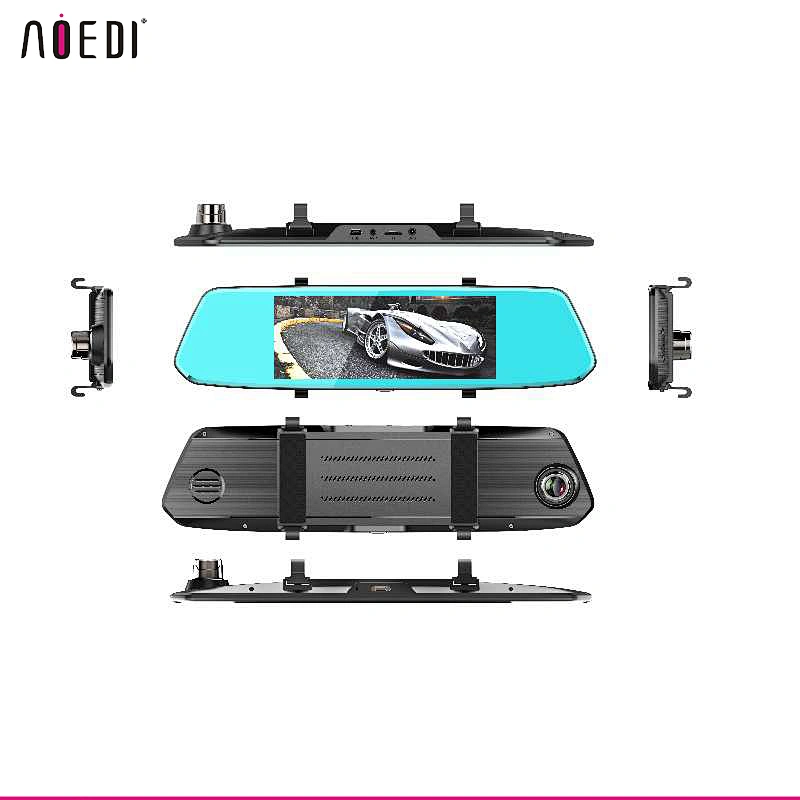 Car Rear Mirror Cam with 7 inch Touch Screen with Car DVR Car Dash Camera Recorder