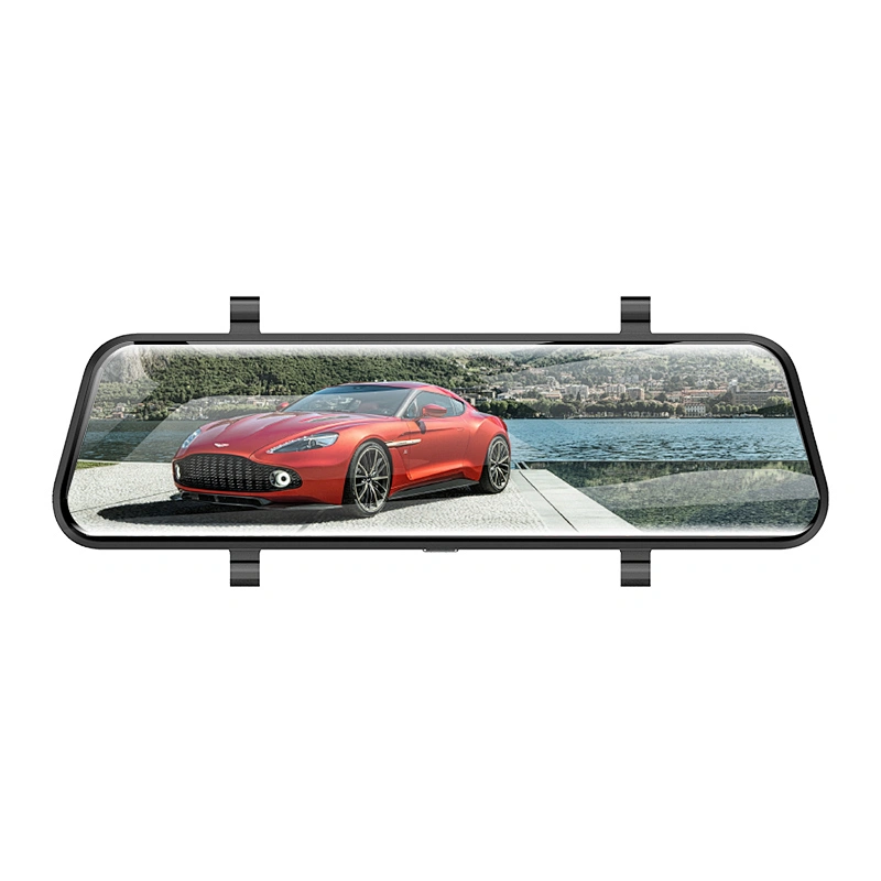9.66 inch mirror dvr recorder car black box with dual 1080p dash cam and support 64GB micro SD card