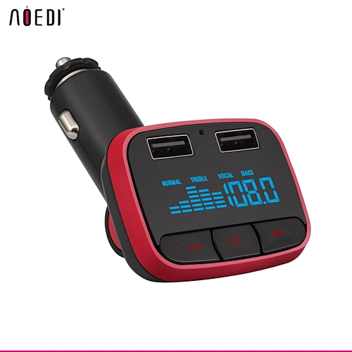 Aoedi new arrival bluetooth handsfree car fm transmitter car mp3 music player portable charger for phone with display