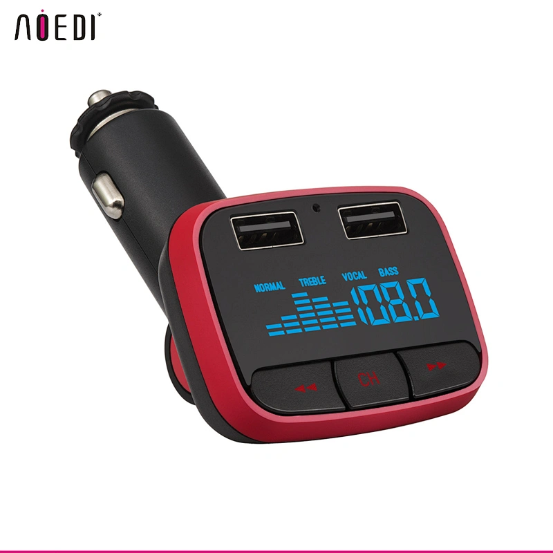 Aoedi new arrival bluetooth handsfree car fm transmitter car mp3 music player portable charger for phone with display