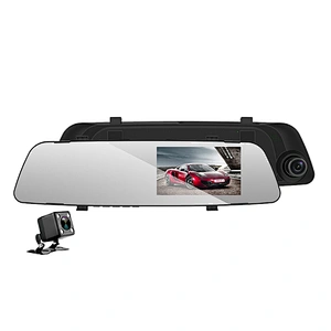 4.3 inch 1080p full HD sensor rear view dual lens dash camera for cars