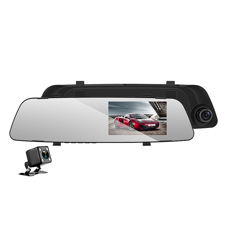 4.3 inch 1080p full HD sensor rear view dual lens dash camera for cars