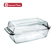 3L Bigl rectangular  high borosilicate glass casserole with handle