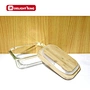 glass food storage container with bamboo lid