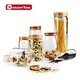 glass storage jar wooden lid